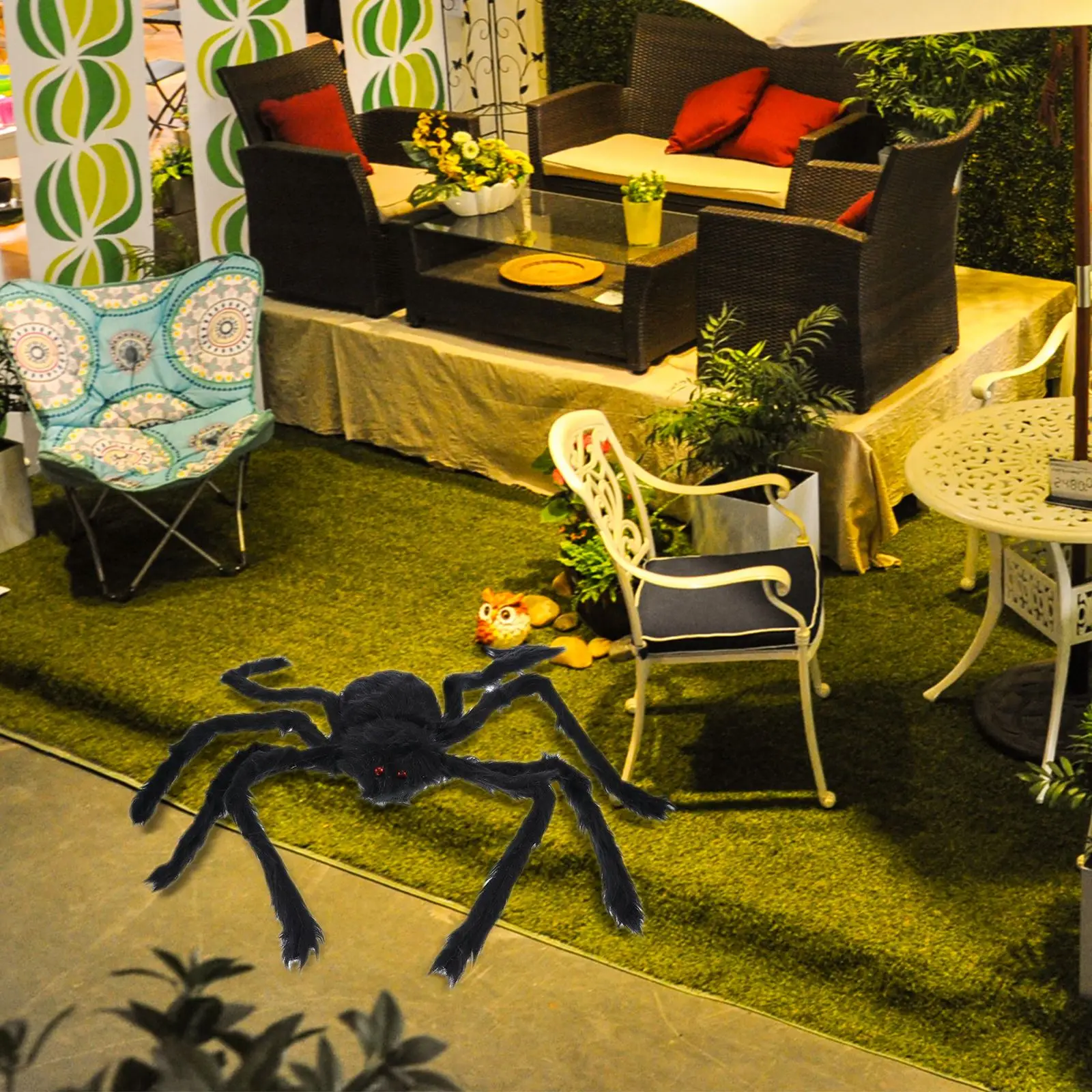 

Реалистичный паук для волос на Хэллоуин, 75 см, черный паук, украшение на Хэллоуин, дом с привидениями, реквизит для помещений и улицы, гигантс...