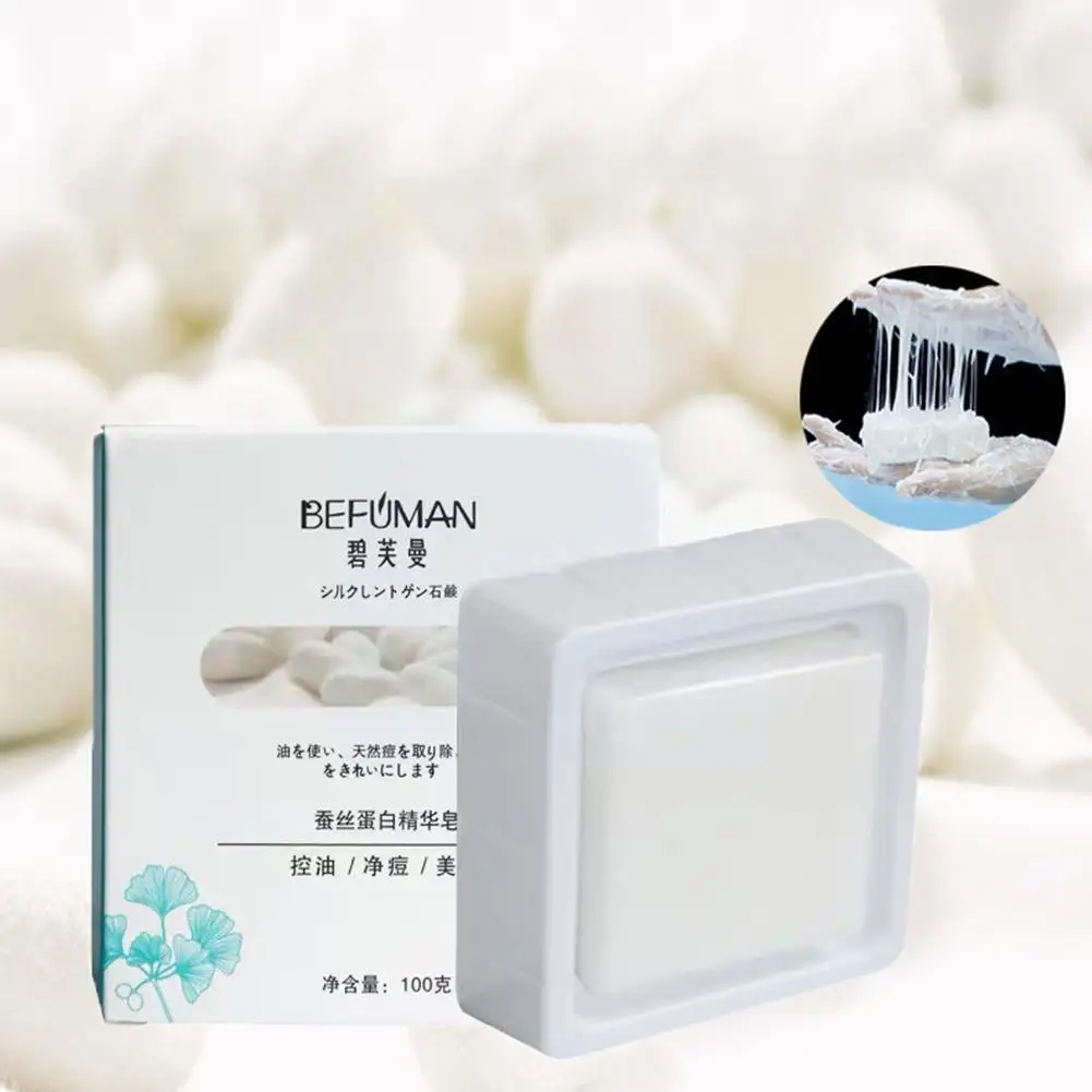 

Goat Milk Soap Natural Silk Protein Skin Repair Soap Soap Control Whitening Clean The Acne Oil Skin Dull Bath Improve The M Q8s2
