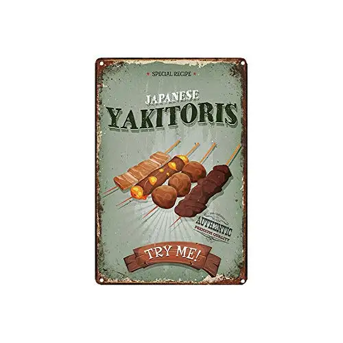 

Yakitoris Decor 8x12 Inch Wall Decor Metal Tin Signs Kitchen Garage Bar