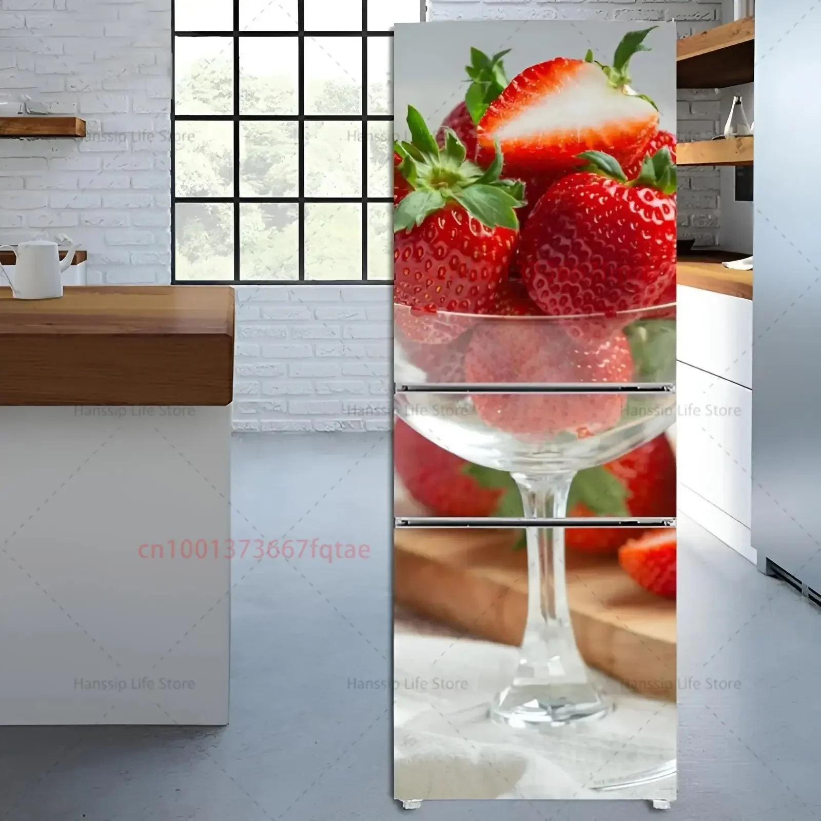 3D свежие вкусные фрукты в брызгах воды обертка на дверь холодильника плакат