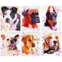 gatyztory 40x50cm pop style frameless diy painting by numbers colorful dog pictures by numbers on canvas animals home decoration