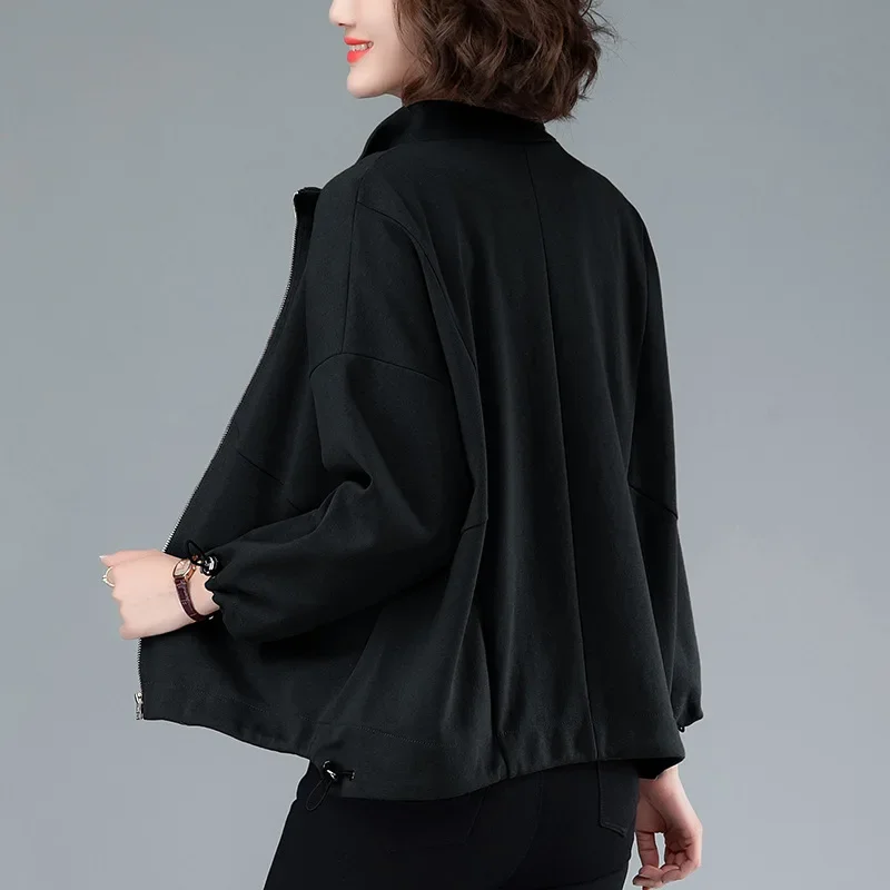 Модная Повседневная укороченная куртка свободного кроя для женщин весна-осень