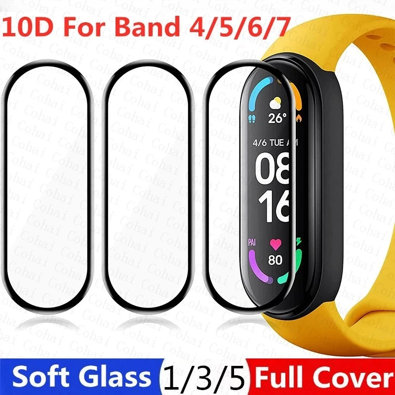 Защитное стекло 10D для Xiaomi mi band 7 6 5 4 Miband Pro