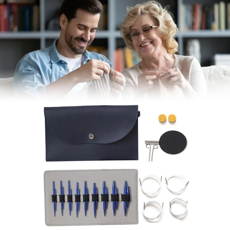 9 пар сменных круглых спиц диаметром 3 0-6 0 мм набор алюминиевых круговых с кожаным