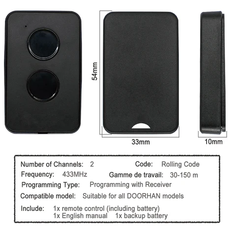DOORHAN TRANSMITTER 2 PRO черный