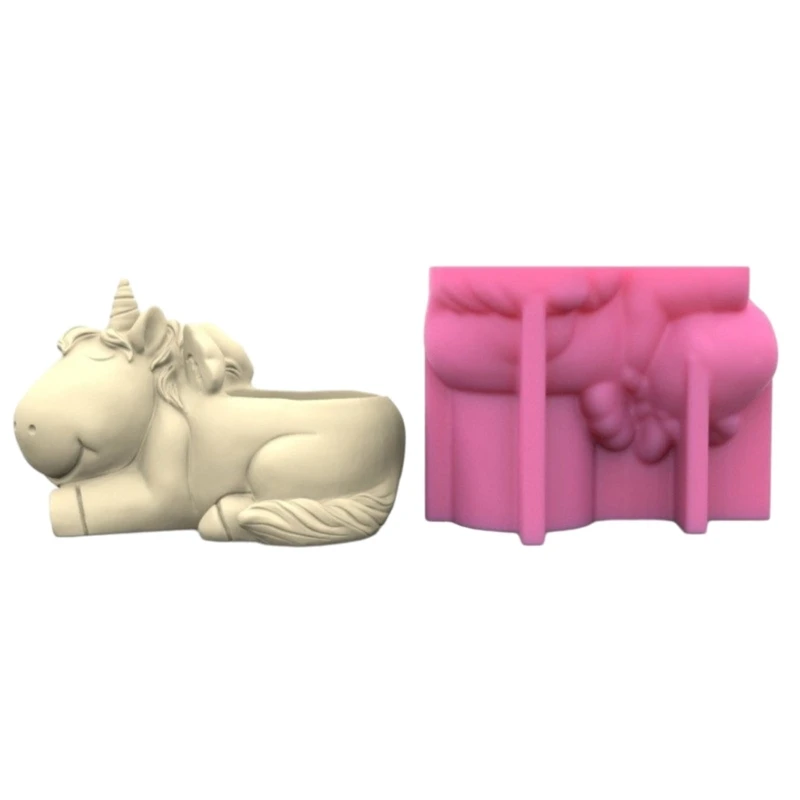 Единороги цветочные горшки силиконовые формы 3D ваза для животных форма из