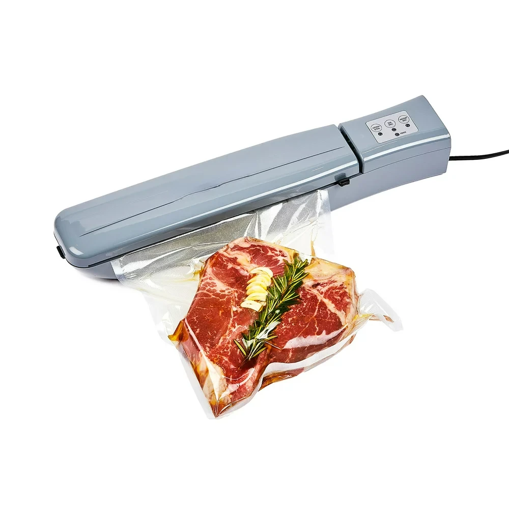 

NutriSealer Plus 6-in-1 Vacuum Sealer with Vacuum Seal Bags and 2-Pc. Roll Set, Food Preservation System, Gray