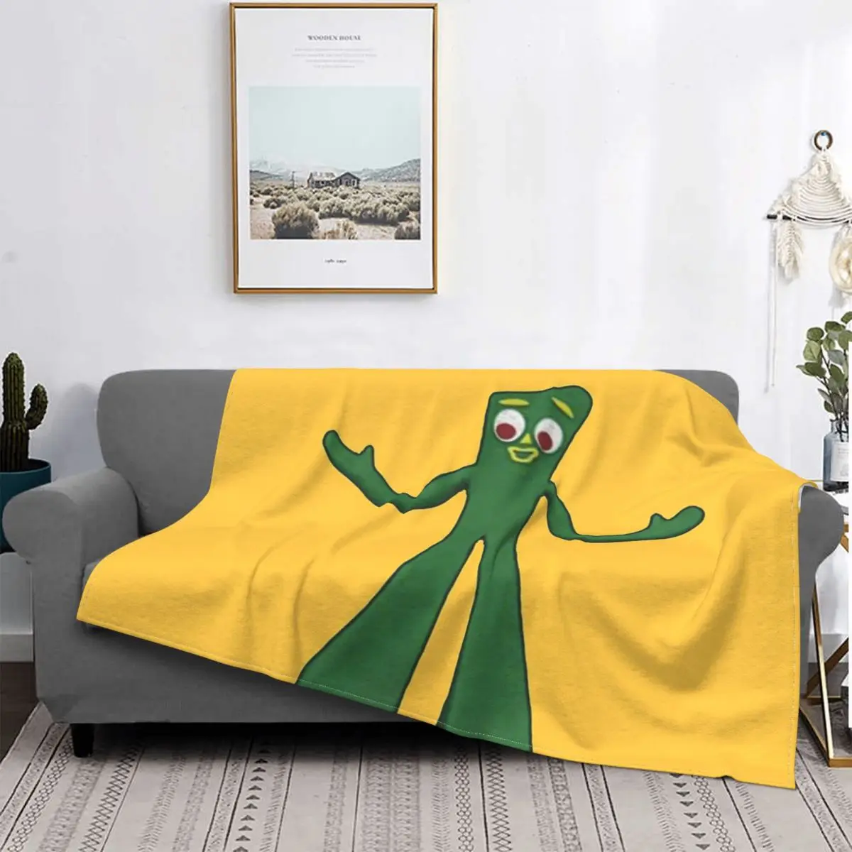 

Manta Gumby, colcha para cama, cubierta a cuadros, manta de playa con capucha, ropa de cama y fundas