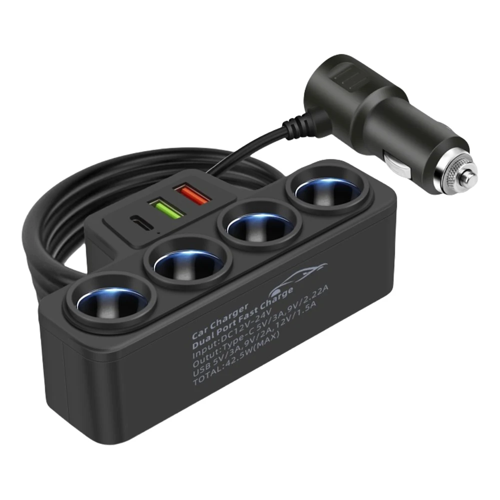 USB-адаптер питания для телефона 4 розетки