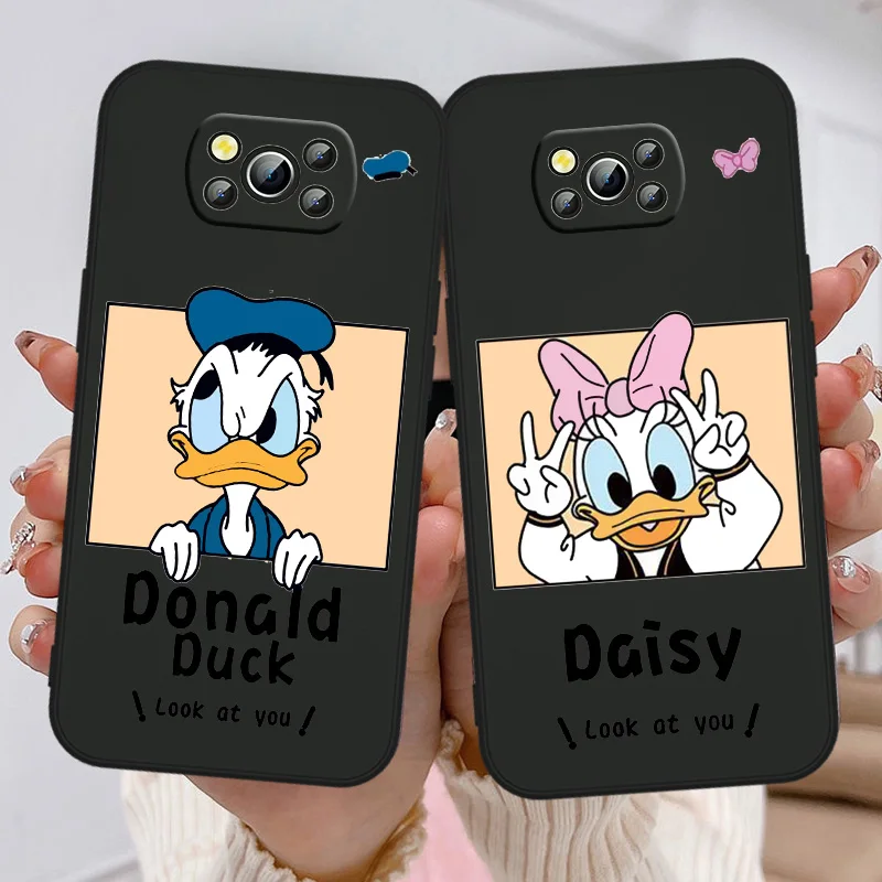 

Cute Donald Duck Disney Phone Case For Xiaomi Poco X3 NFC F3 GT M4 M3 M2 X2 F2 Pro C3 F1 F4 M5 X4 GT Black Cover Funda Soft Capa