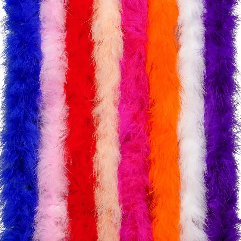

2meter Colorful Turkey Marabou Feathers Boa DIY Fringe for Clothes Wedding Centerpiece Dress Needlework Crafts Decor Accessories