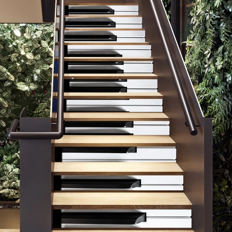 

Lt1313 Retro Piano Keys Simulation Stair Stickers Removable Water-Proof Fashion Step Decorative Wall Stickers Home