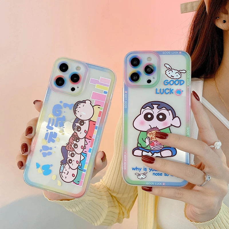 

Bandai Crayon Shin-chan Phone Case for iPhone 11 12 13 Pro Max 8 7 6 6S Plus X 5 XR XS Cover