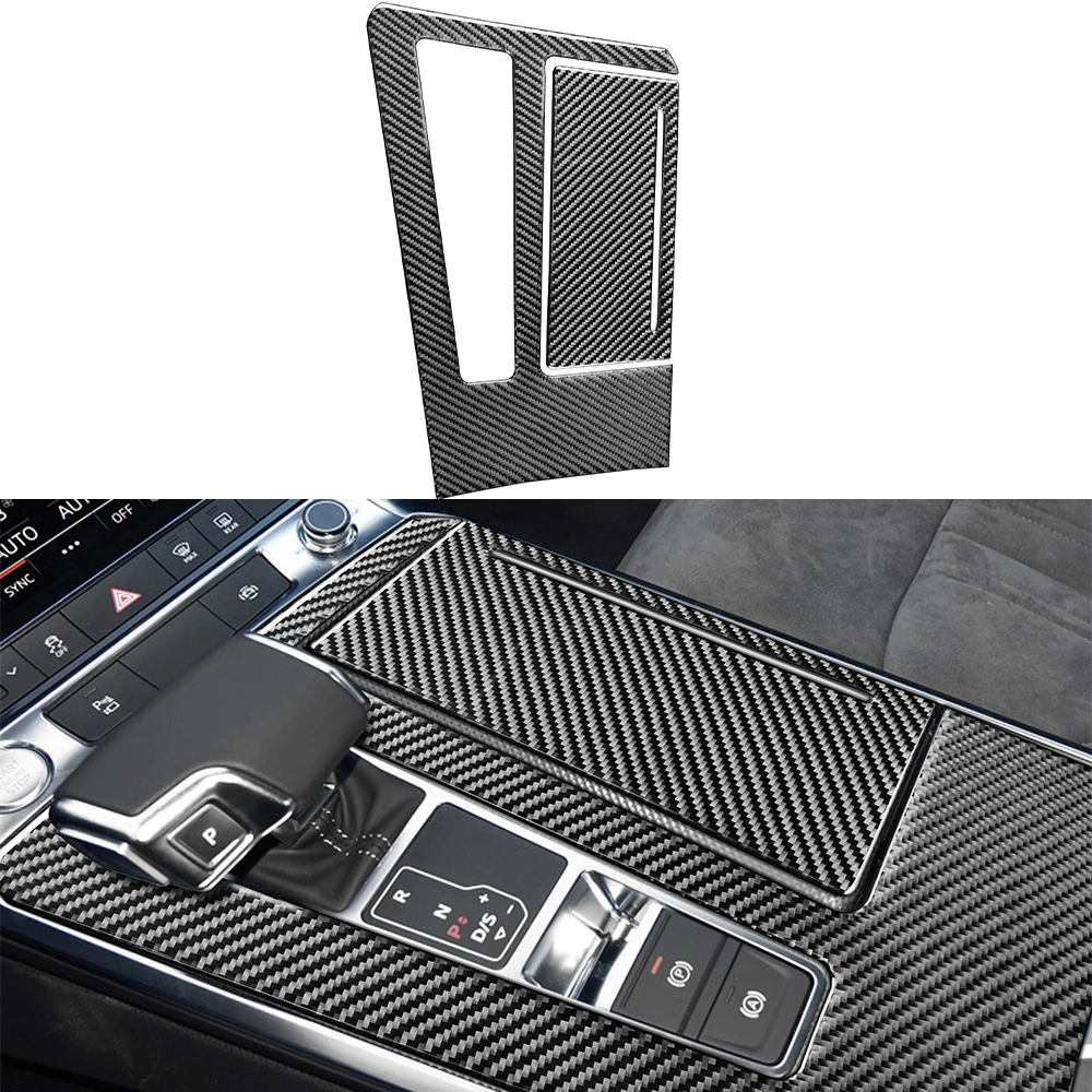 

for Audi A6LA7 2019 Gear Shift Panel Decoration Trim Sticker Decal Car Interior Accessories Carbon Fiber