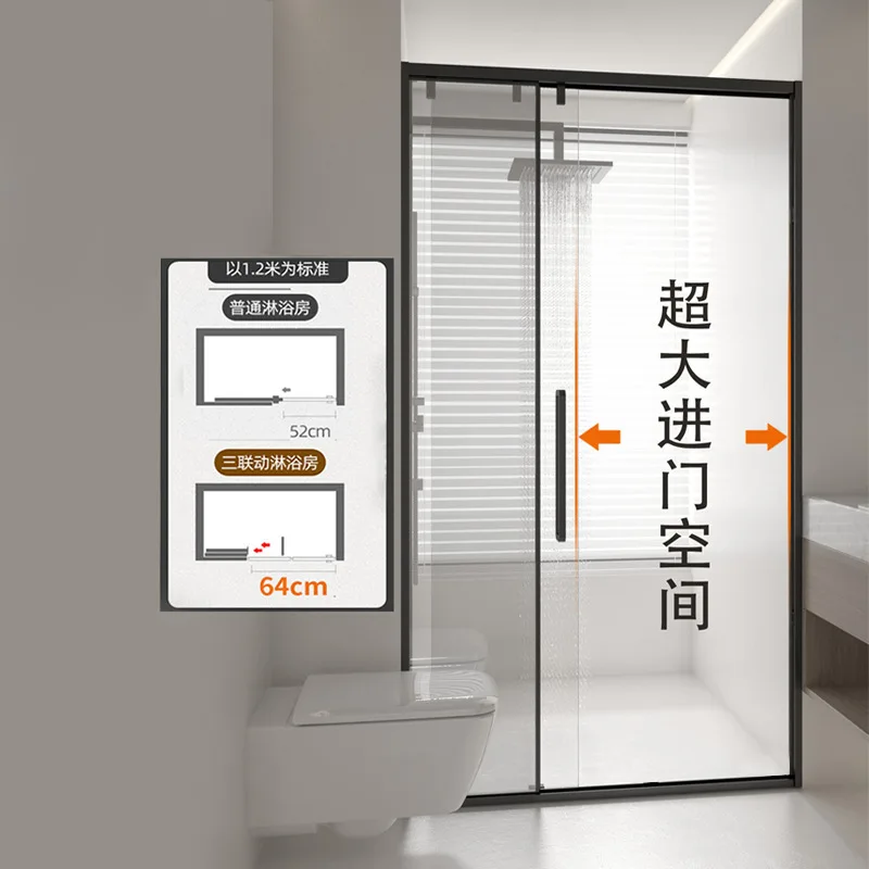 Мебель для ванной комнаты цельная душевая перегородка одной формы.