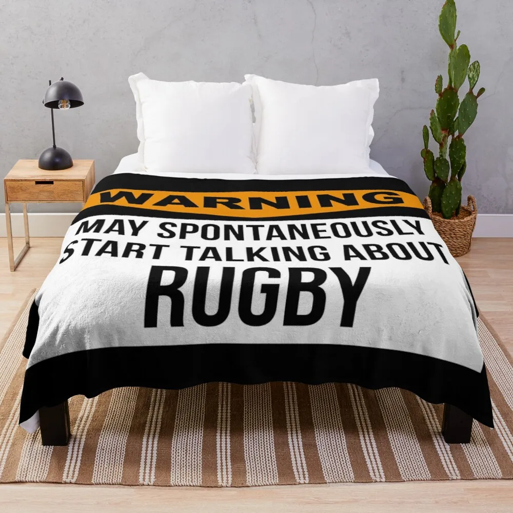 

Rugby Throw Blanket microfiber fabric dorm room essentials Large blanket