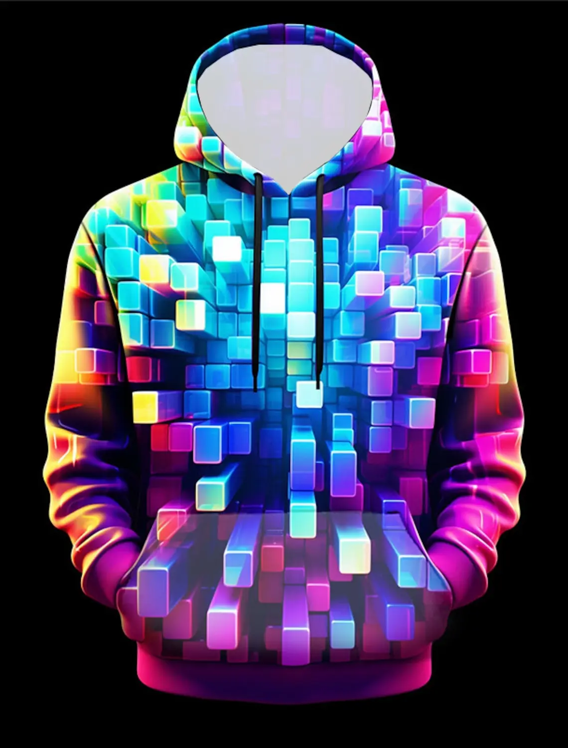 Мужская толстовка с капюшоном и принтом длинным рукавом передним карманом