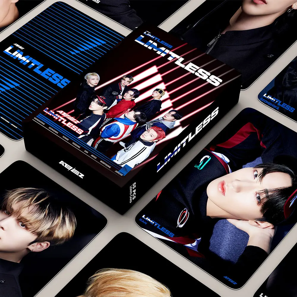 

55 шт./набор Kpop ATEEZ Lomo Cards новый альбом 2-й японский альбом безграничная HD Печатная Открытка фотооткрытки ATEEZ Поклонники коллекционный подарок