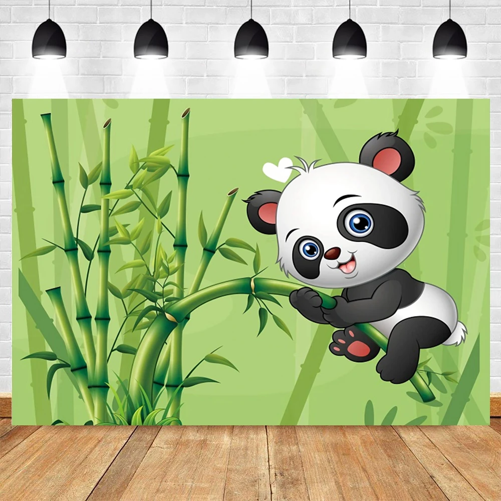 

Детский день рождения панда зеленый бамбук фотография Фон фотосессия вечеринка украшение Фотофон фотографический фон фотостудия