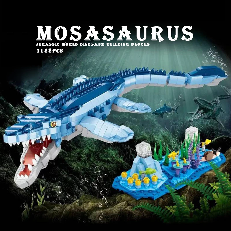 

Jurassic World Dinosaurs Park Building Blocks Mosasaurus Bricks Set Model MOC Compatible Brick Toys For Children Boy Gift