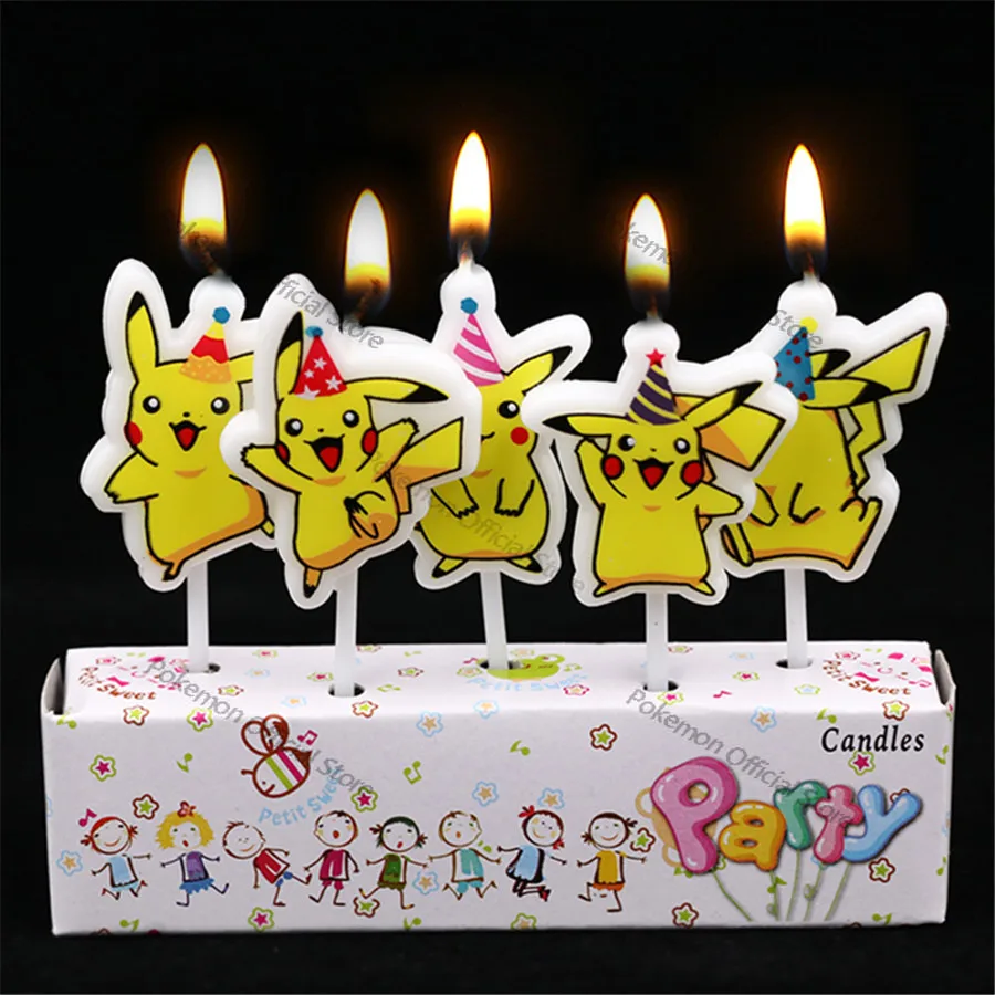 5 шт./компл. Покемон свечи Аниме Пикачу мультфильм свеча торт украшение Фигурка