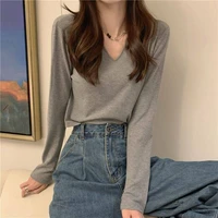 yasuk spring summer fashion casual t shirts pullover womens slim tees all match button simple soft