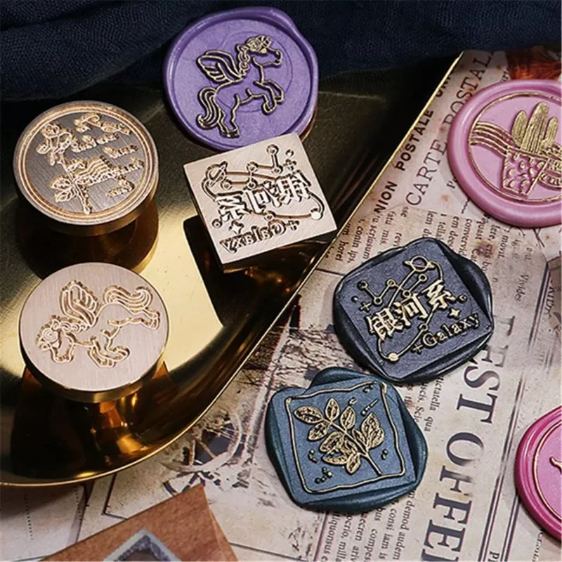 

Patterns Wax Seal Stamp Retro Wood Stamp Kits Replace Copper Head-Stamp Series