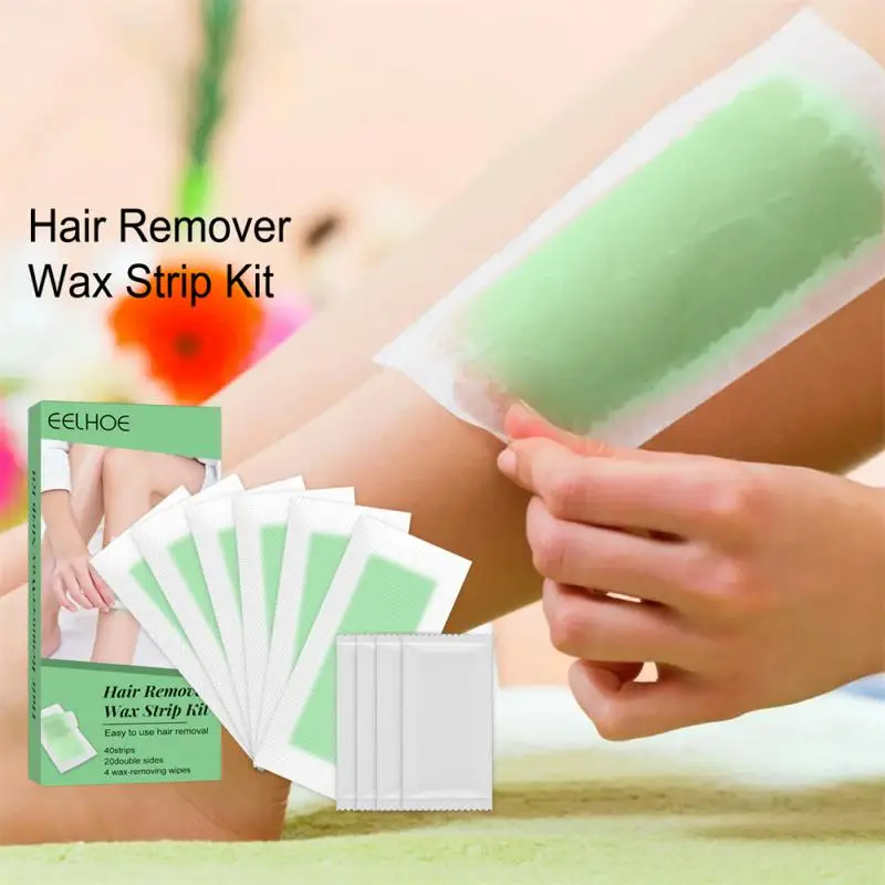 

2023 New 40Pcs Summer Professional Hair Removal Wax Strips For Depilation Double Sided Cold Wax Paper For Bikini Leg Body Face