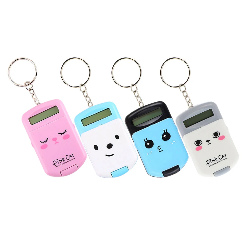 

Calculator Mini Keychain Pocket Portable Cute Electronic Small Key Ring Bulk Keyring Tiny Keychains Calculators Students