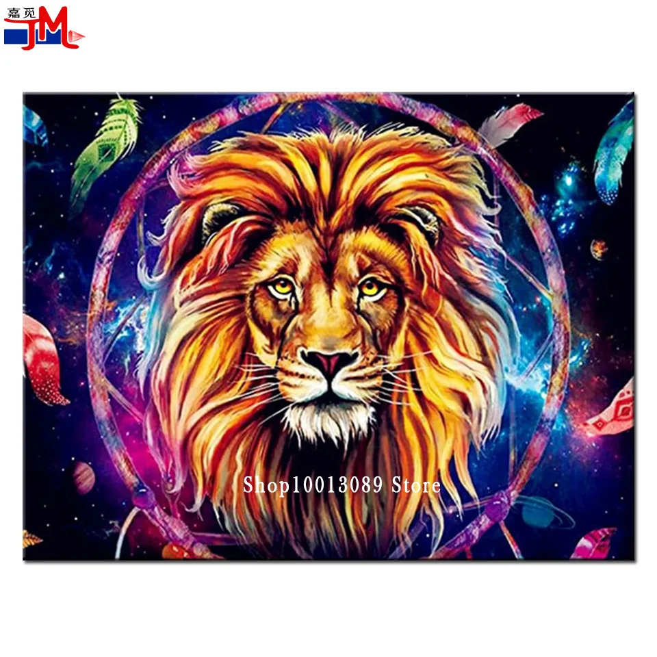 

5D DIY Wild Animal Diamond Painting Dream Catcher Lion Diamond Embroidery Mosaic Picture Handmade Cross Stitch Kit Home Decor