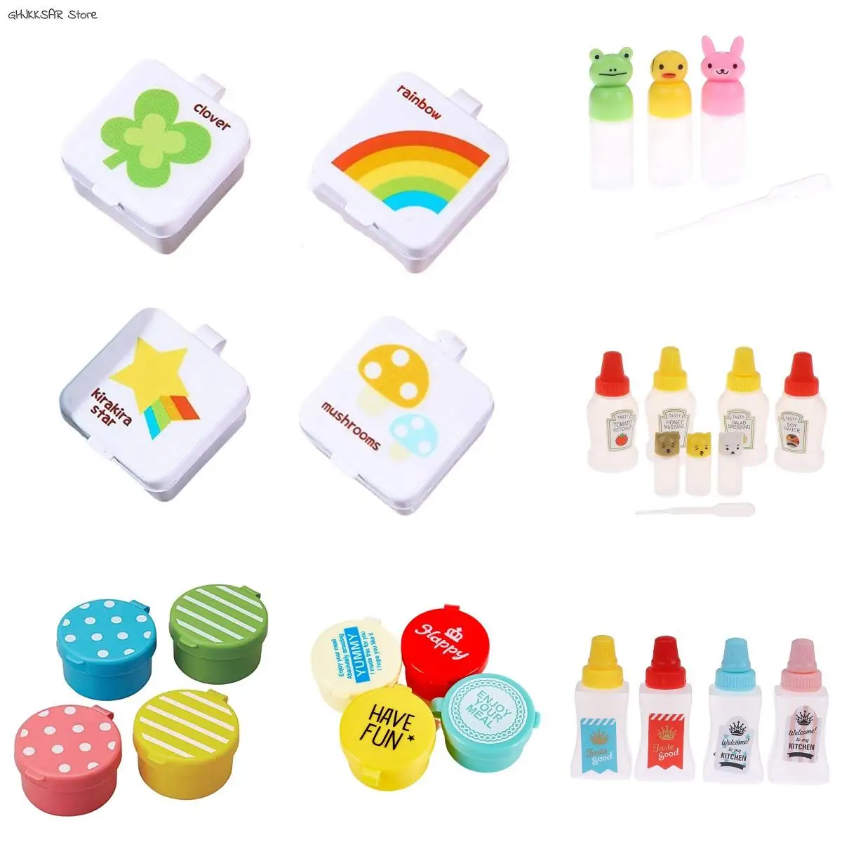 1/2/3/4PCS Mini Condiment Squeeze Bottle Box Salad Dressing 
