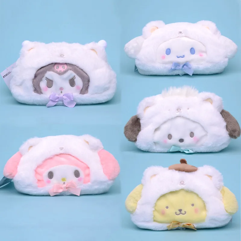 

Kawaii Sanrio аниме хобби My Melody Kuromi Cinnamoroll ледяная серия плюшевая косметичка Органайзер подарок на день рождения