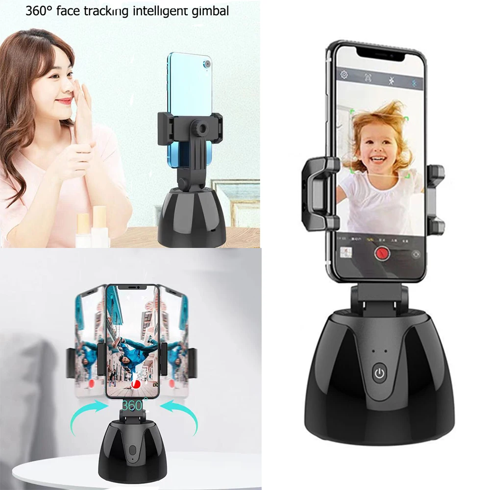 AI Smart Gimbal Selfie Stick 360 Rotation Auto Face Tracking Gimbal Stabilizer for Phone Smartphone Tripod Vlog Video Recorder