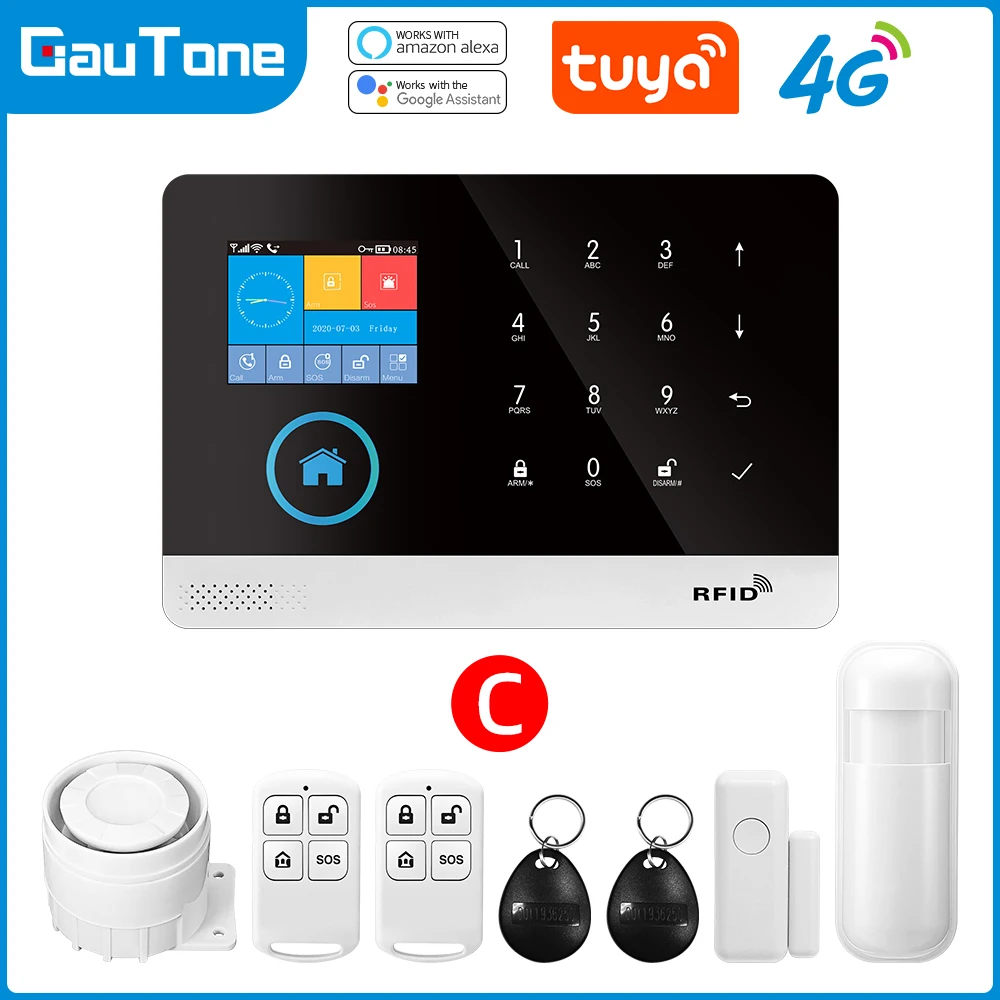 

TUYA умная домашняя GSM сигнализация 4G Wi-Fi защита безопасности 433 МГц беспроводная домашняя сигнализация Smart Life управление приложением для Alexa