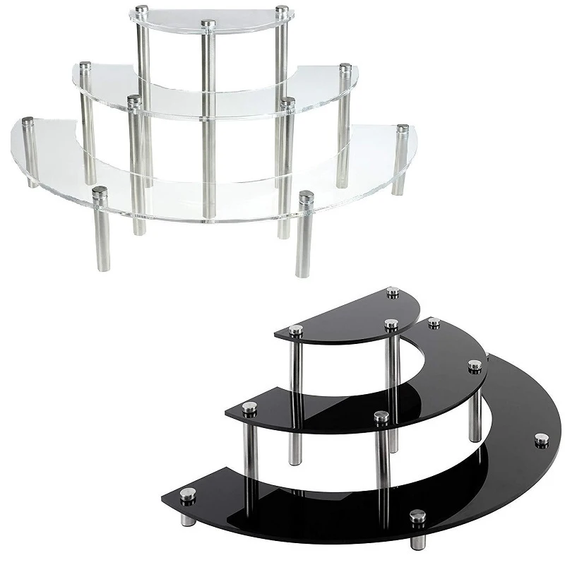 

3-Layer Acrylic Figure Display Stand Round Doll Model Toy Cosmetic Storage Rack Multifunctional Small Model Display Stand