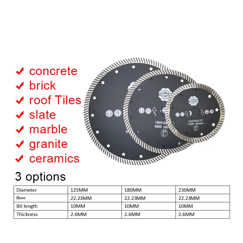 1 шт. 125/180/230 мм * 22 23 алмазная турбопила резак для плитки керамический бетон гранит