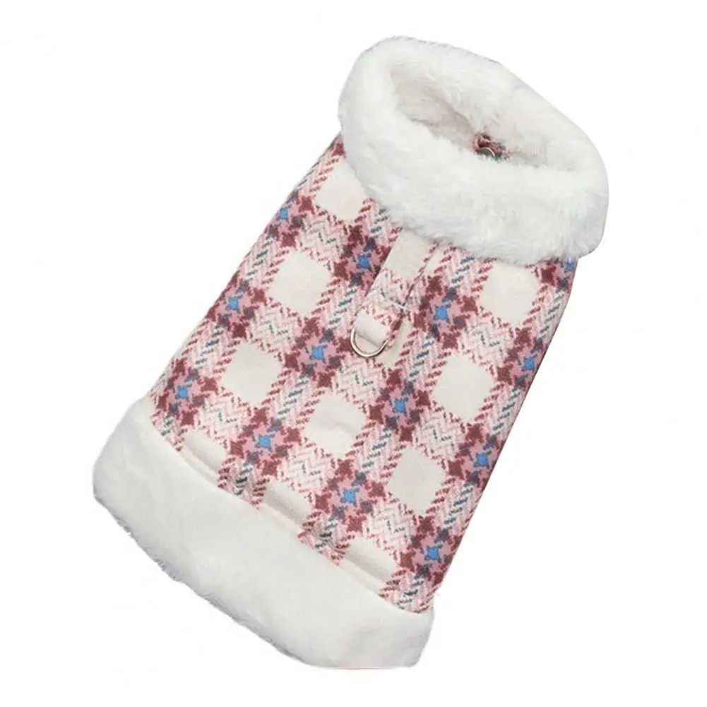 

Plaid Pet Clothes Eye-catching Plaid Print Pet Vest Fashionable Winter Coat for Cats Dogs Soft Warm Pet Clothes for Cold Weather