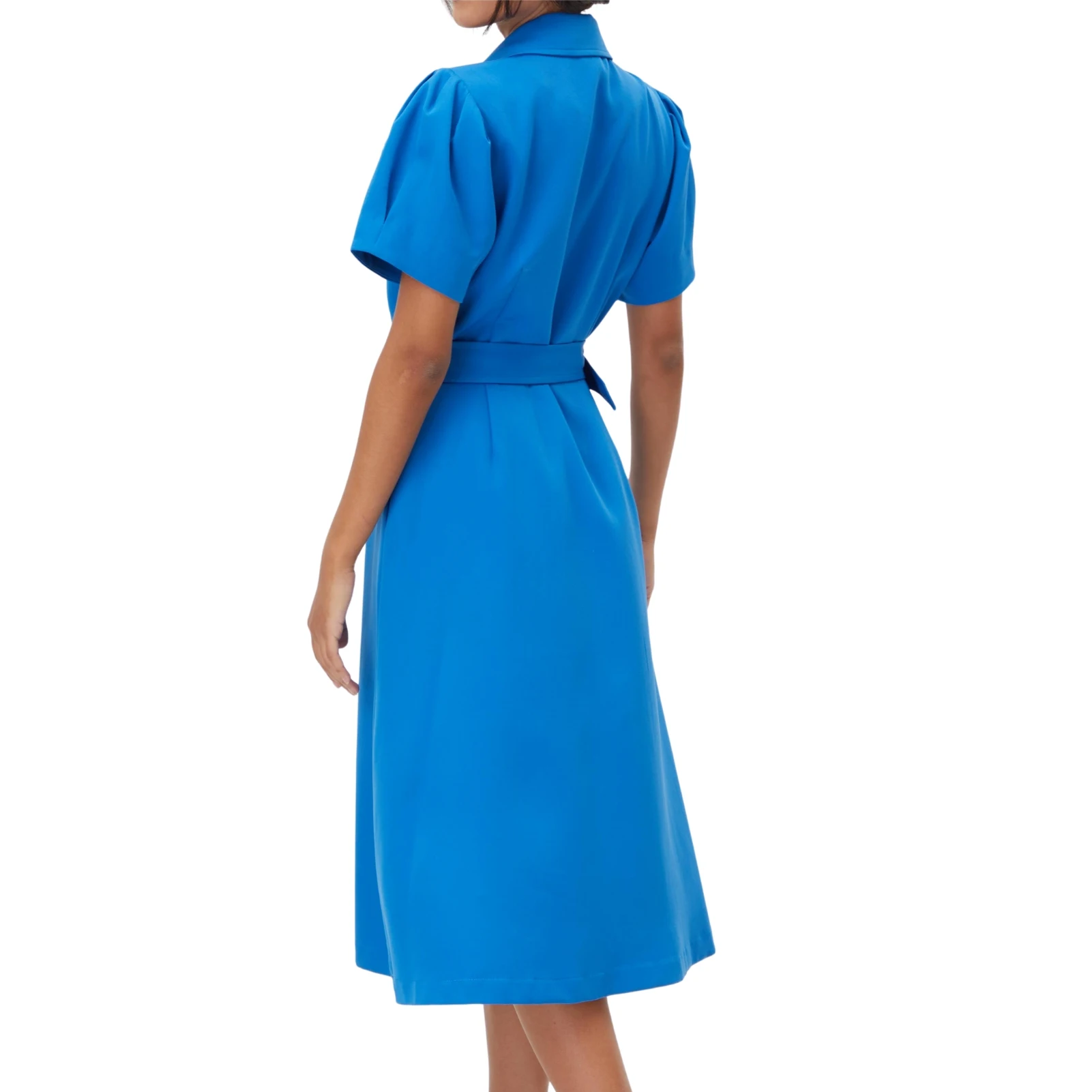 Женское офисное платье с V-образным вырезом коротким рукавом