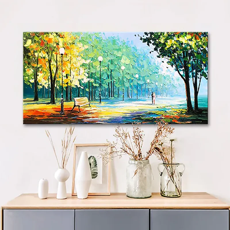 

100% Hand Paints Home Hotel Wall Decorative Pictures Art Forest Landscape Knife Oil Painting