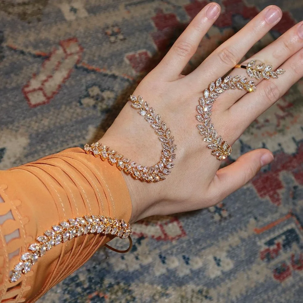 Stonefans богемный браслет с кристаллами и листьями открытый браслет-манжета для