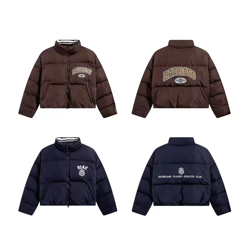BADBLOOD The new winter model down jacket lettering embroidery loose casual short zipper jacket trend women's INS style