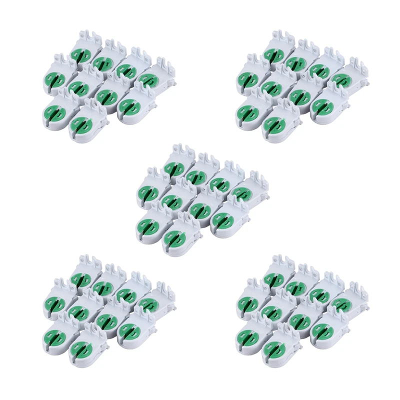 

50Pcs Dual Terminals T5 T4 Fluorescent Tube Bulb Lamp Holder Socket