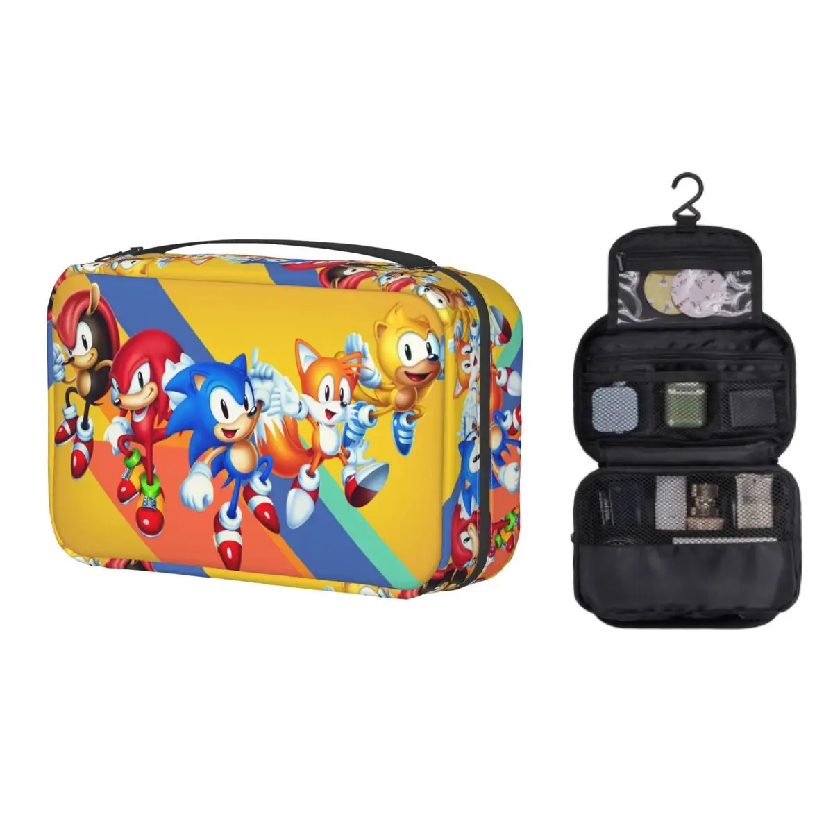 

Hanging Travel Sonics The Hedgehog Toiletry Bag Folding Game Cosmetic Makeup Organizer for Women Beauty Storage Dopp Kit Box