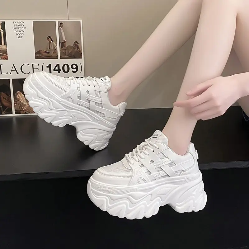 

Spring Autumn Chunky Sneakers Women Hidden Heels Ladies Wedge Casual Shoes High Platform White Dad Shoes Women Zapatos De Mujer