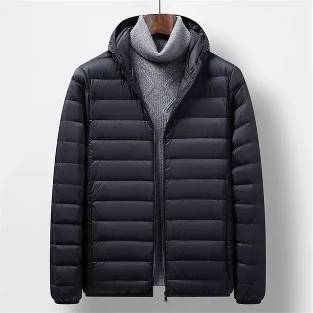 Business Casual Lightweight Water-Resistant Packable Puffer Jacket 2021 Men Fashion Hooded Warm Autumn Winter Coats