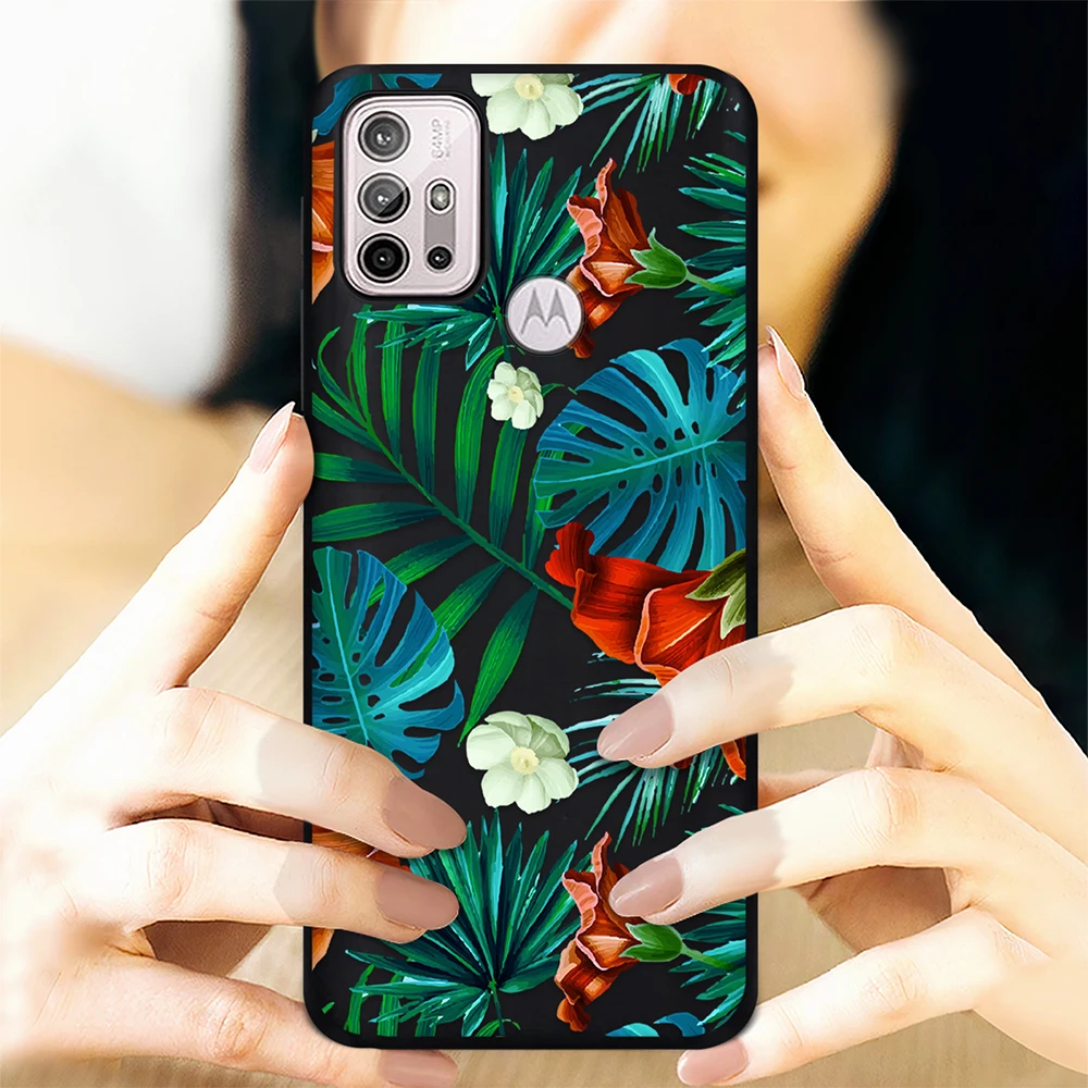 

Flower Leaves Phone Case for Motorola Moto E40 G60S G30 G9 Play E7 Plus G50 G60 G40 Fusion G7 Power EU E20 Bumper Fundas Cover