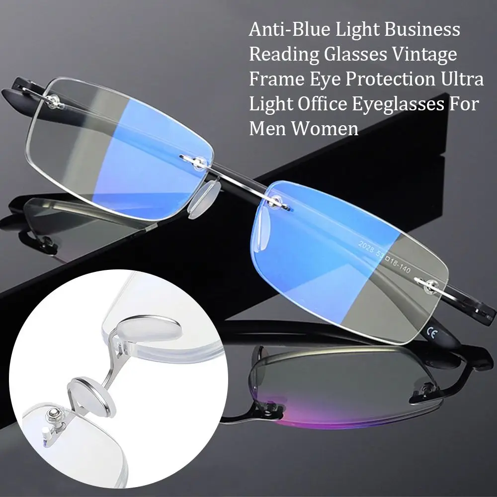 

Fashion Vintage Classic Frame Business Reading Glasses Anti-Blue Light Ultra Light Glasses Eye Protection