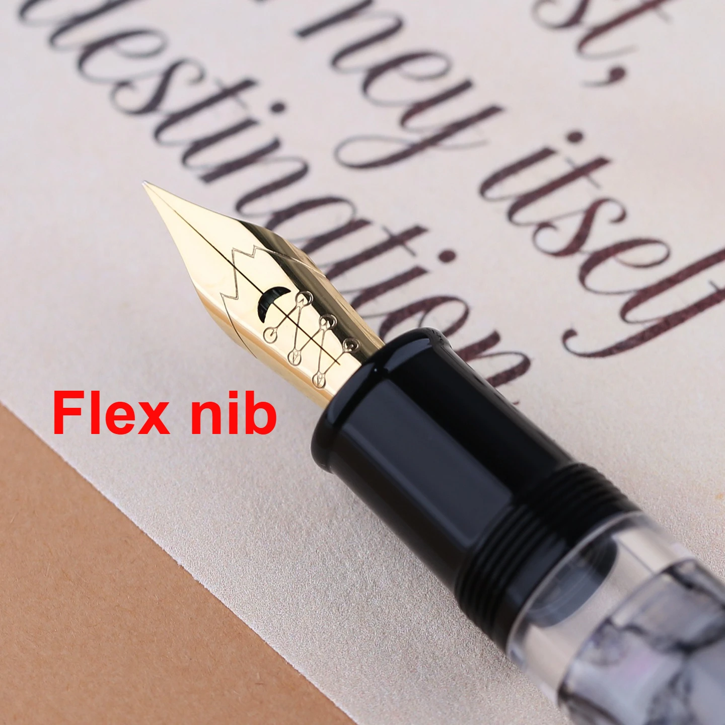 Фото Перьевая ручка Majohn P139 с поршневым механизмом # Ручка с 6 перьями EF/F/M/Flex, полностью латунная поршневая система, большая емкость, из полимерного материала, для письма, офиса, школы №4