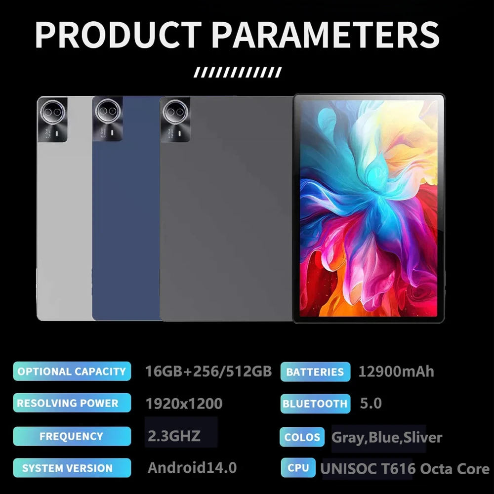 Новейший 14,1-дюймовый аккумулятор Maxpads Plus Android 14 2,5K 60 Гц High Refresh 16 ГБ + 512 ГБ UNISOC T616 12900 мАч, 20 МП + 32 МП, камера, вкладка 4G (art.: 3920cc1522f4f) - 3920cc1522f4f