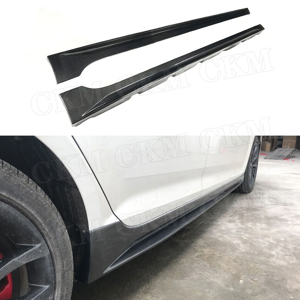 Боковые юбки из углеродного волокна фартуки для Audi A4L S4 B9 Sedan 2017 2018 расширение FRP